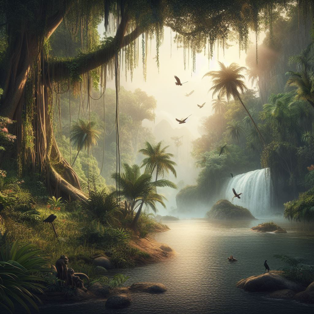 Jungle Scene Digital Painting Art Print