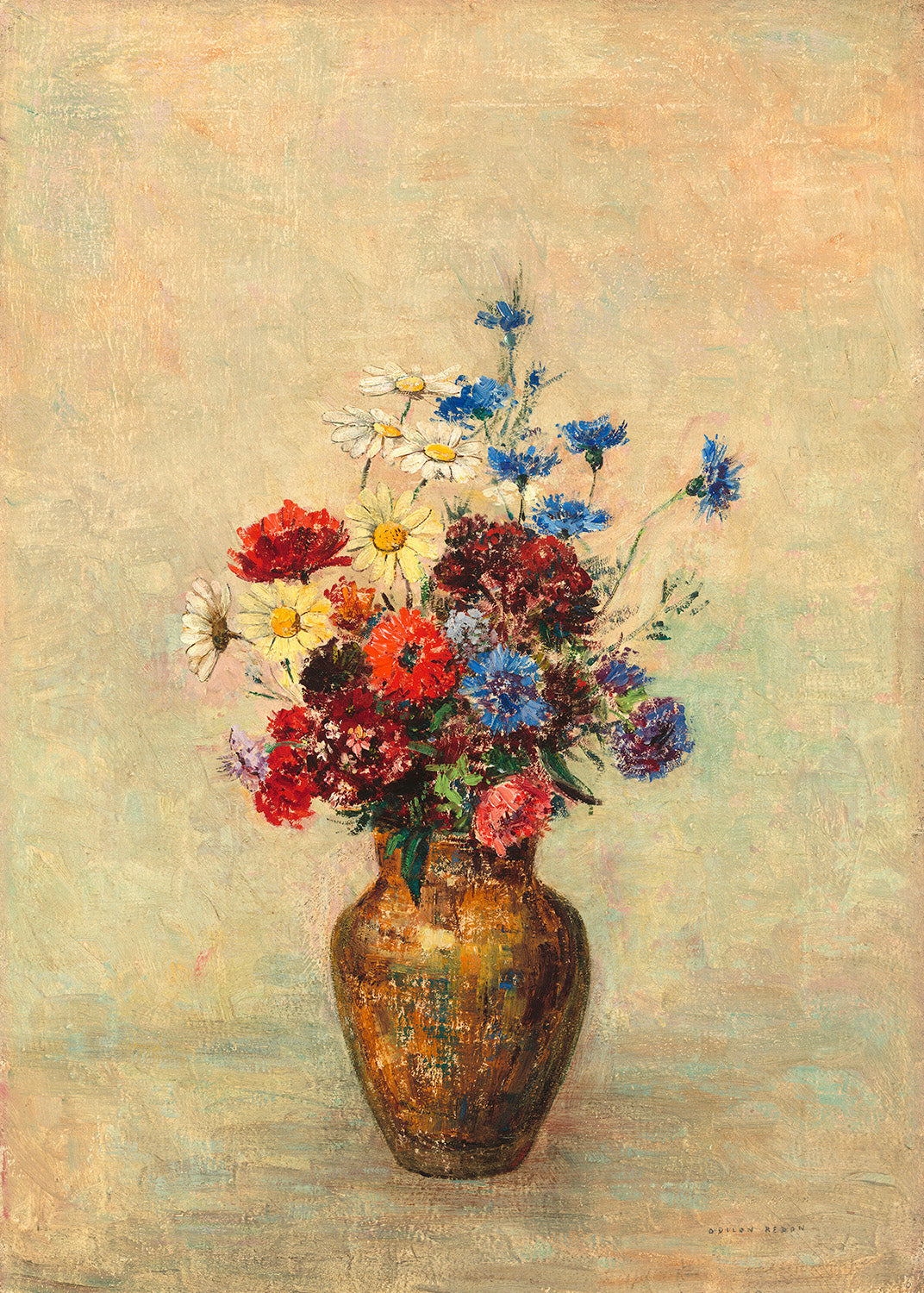 Flowers in a Vase by Odilon Redon Art Print