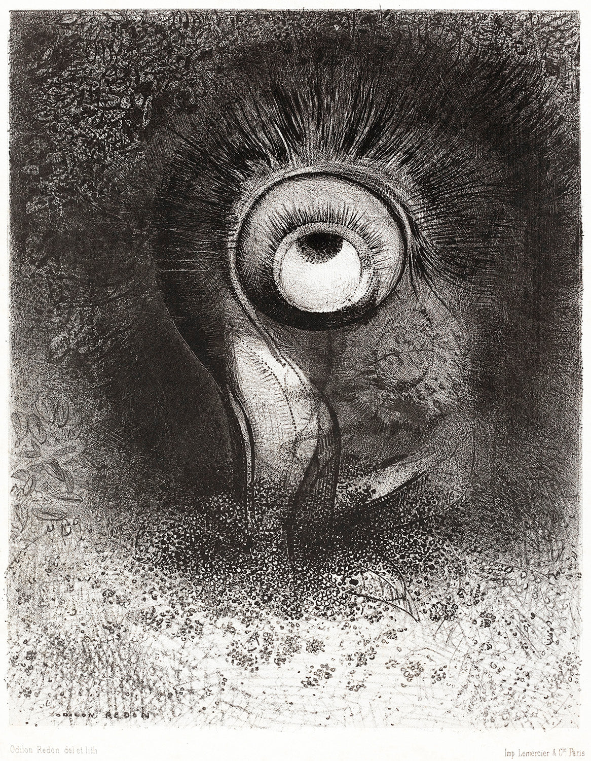 There Was Perhaps a First Vision Attempted by the Flower by Odilon Redon Art Print
