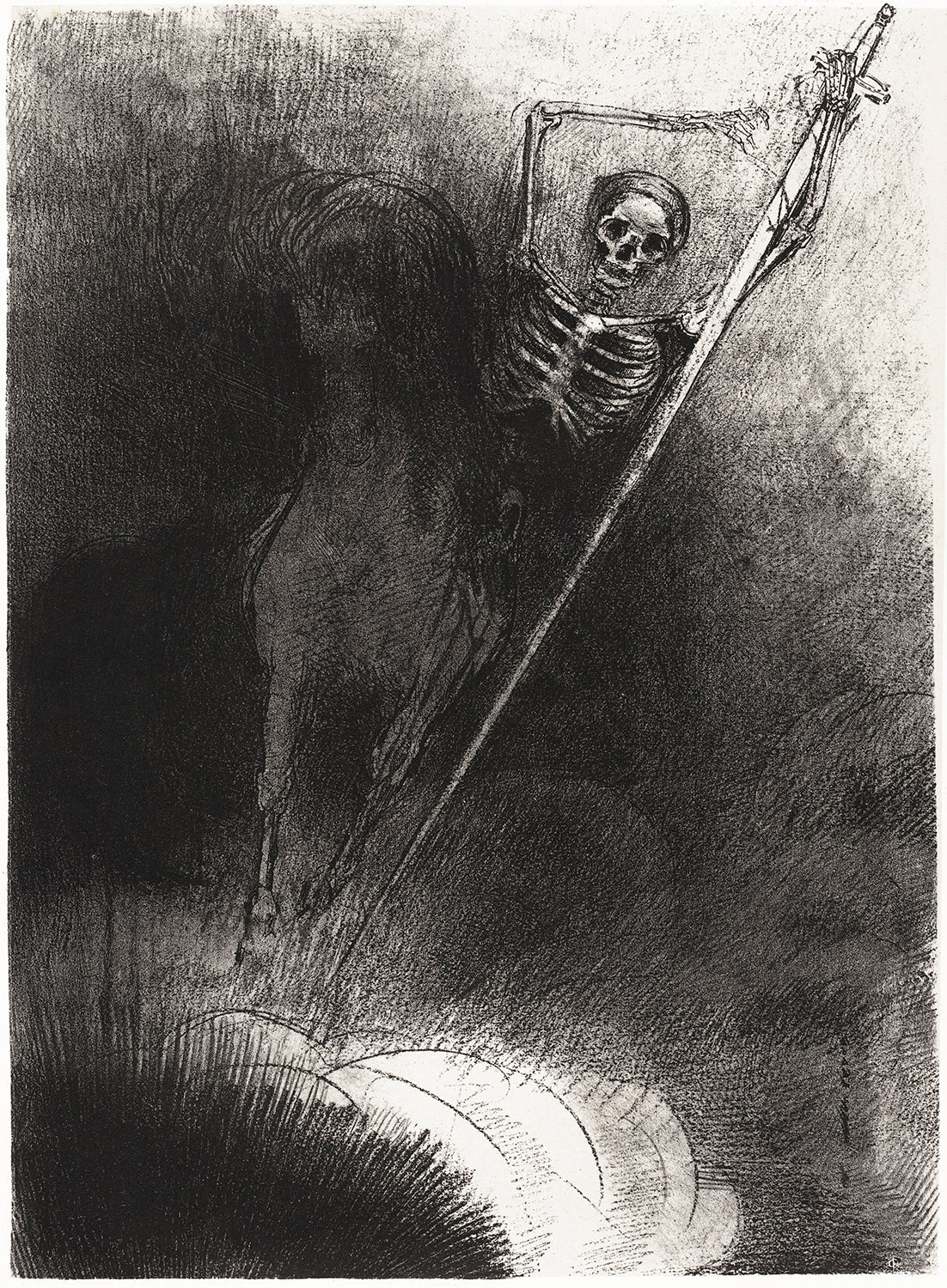 And His Name That Sat on Him Was Death by Odilon Redon Art Print