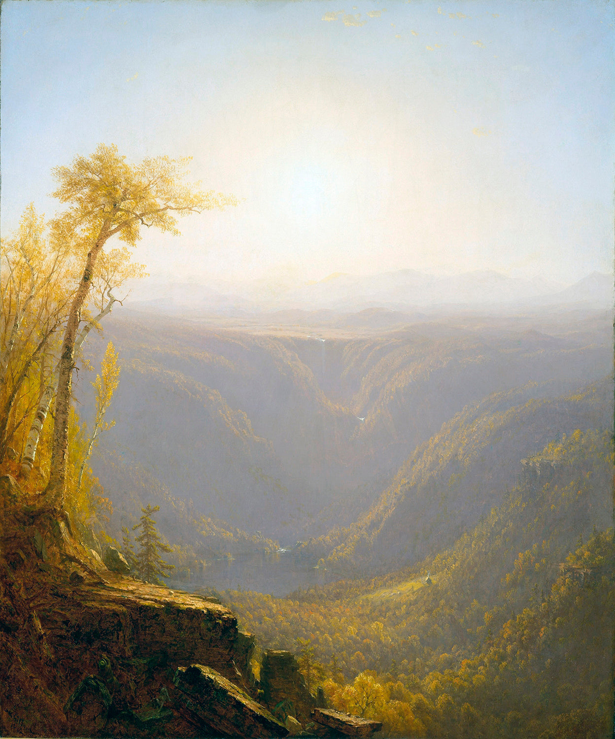 A Gorge In The Mountains - Kauterskill Falls  by Sanford Robinson Gifford Art Print