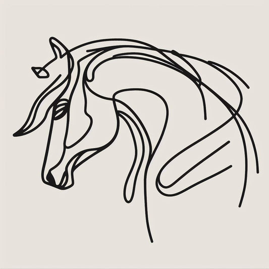 One Line Drawing of A Horse II Art Print
