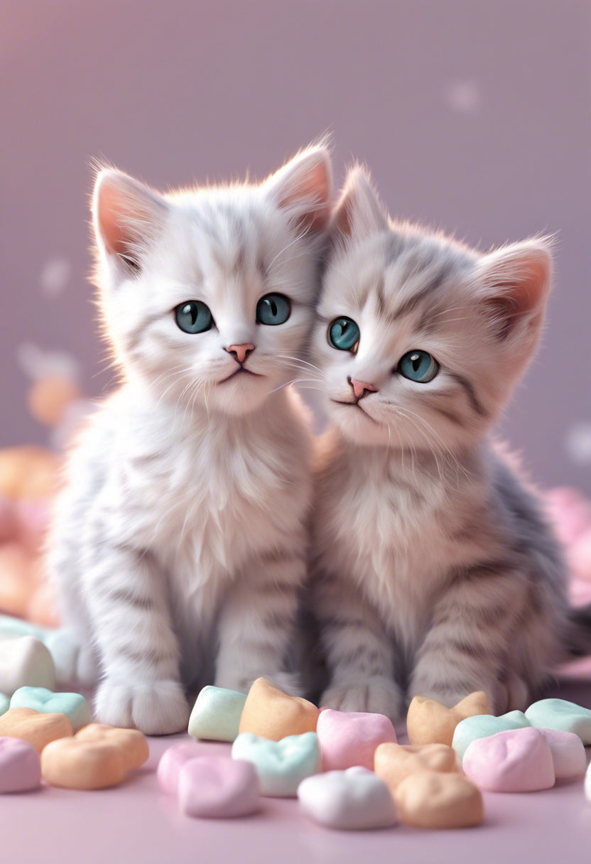 Two Cute Colorful Kittens Photograph Art Print