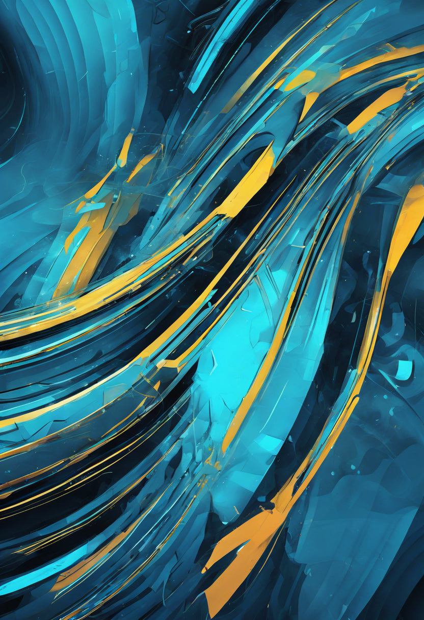 Azure Swirl Abstract Illustration Art Print