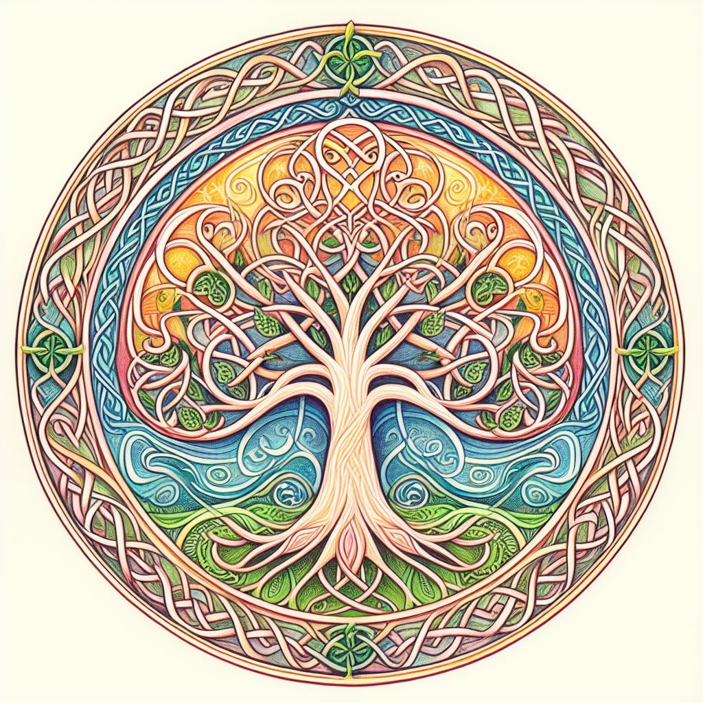 Celtic Drawing of The Tree of Life Art Print