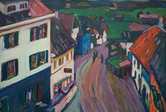 View from the window of the GriesbrŠu by Wassily Kandinsky