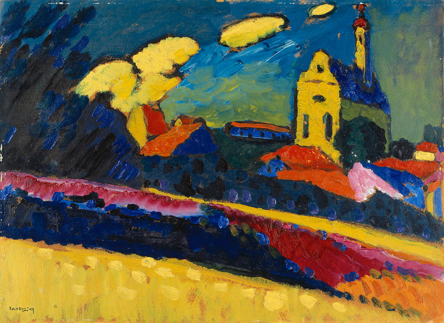 Study of Murnau - Landscape with Church by Wassily Kandinsky