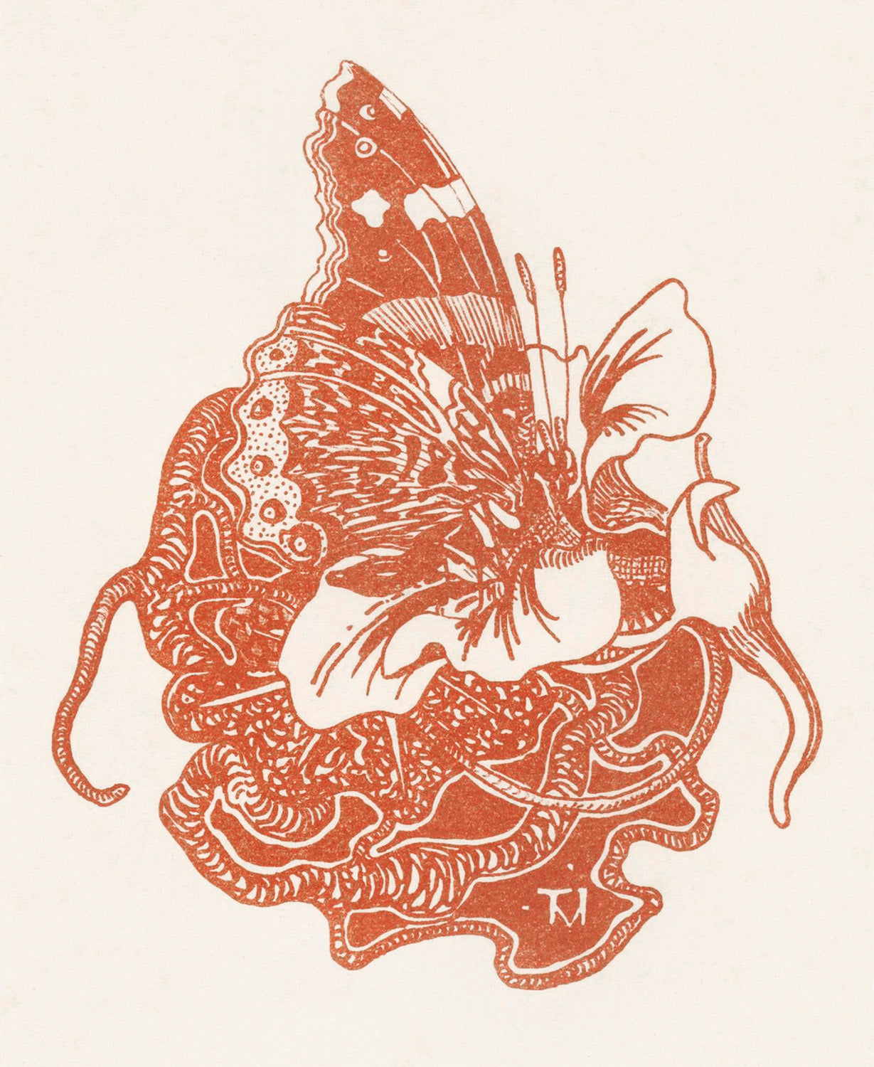 Vlinder op een Oost-Indische kersbloem by Theo van Hoytema