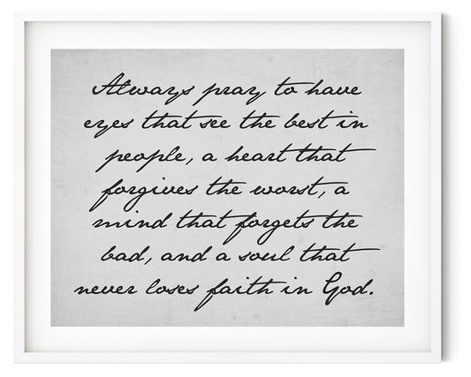 Always Pray Canvas Wall Decor