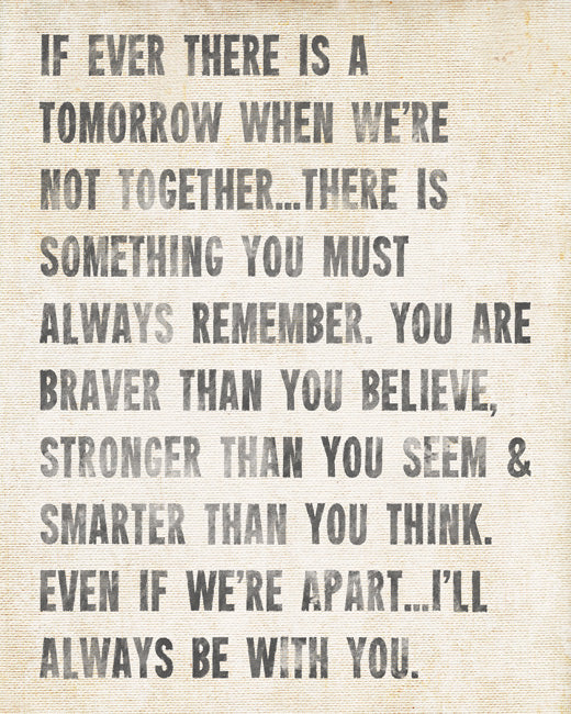 Always Remember AA Milne Quote (antique white), removable wall decal