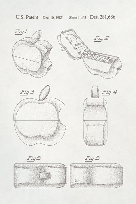 Apple Logo Phone Patent Art Poster Print