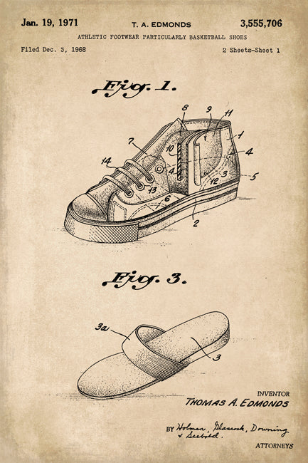 Basketball Shoe Patent Art Print