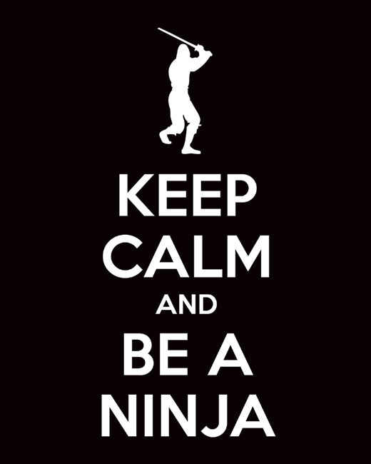 Keep Calm and Be A Ninja, premium art print (black)