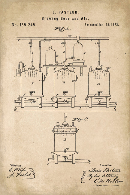 Beer Brewing Patent Art Poster Print