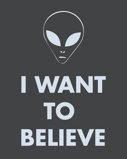 I Want To Believe, premium art print (dark gray)