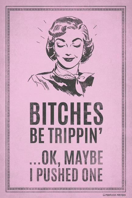 Bitches Be Trippin'ÌÎÌ_ÌÎ_ÌÎÌ__ÌÎÌ_ÌÎ__Ok, Maybe I Pushed One Poster