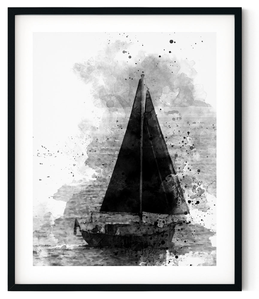 Canvas Wall Art Modern Sailboat Painting Wall Decor