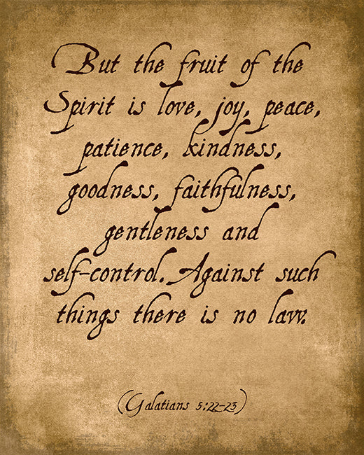 But The Fruit Of The Spirit Is Love (Galatians 5:22-23), bible verse art print