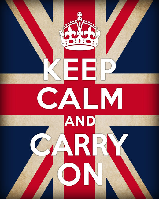 Keep Calm and Carry On, premium art print (british flag)