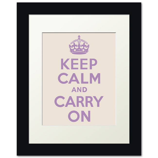 Keep Calm And Carry On, framed print (champagne)