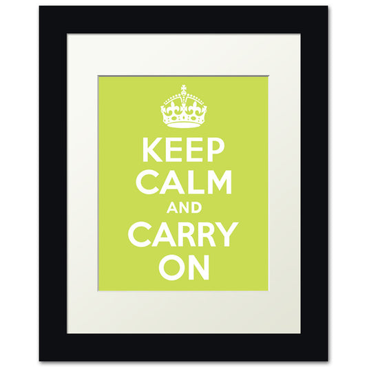 Keep Calm And Carry On, framed print (citrus)