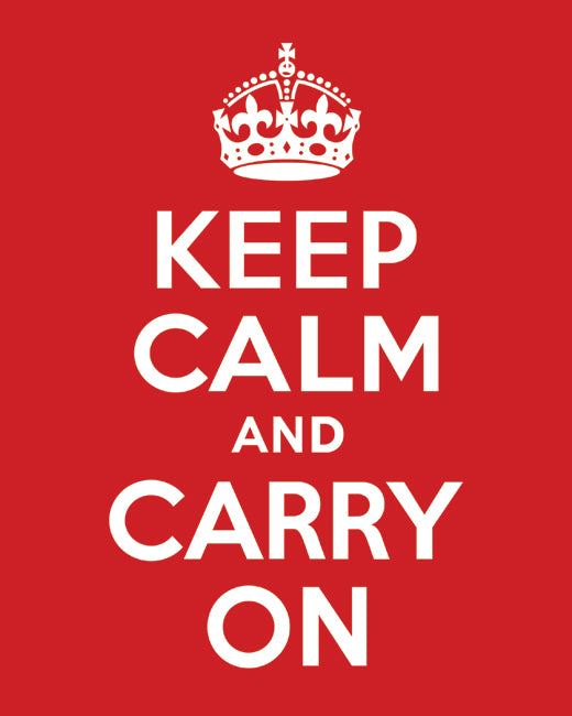 Keep Calm and Carry On, premium art print (classic red)