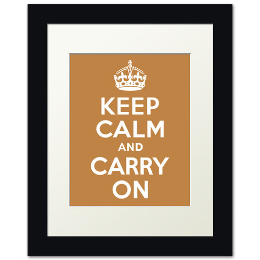 Keep Calm And Carry On, framed print (copper)