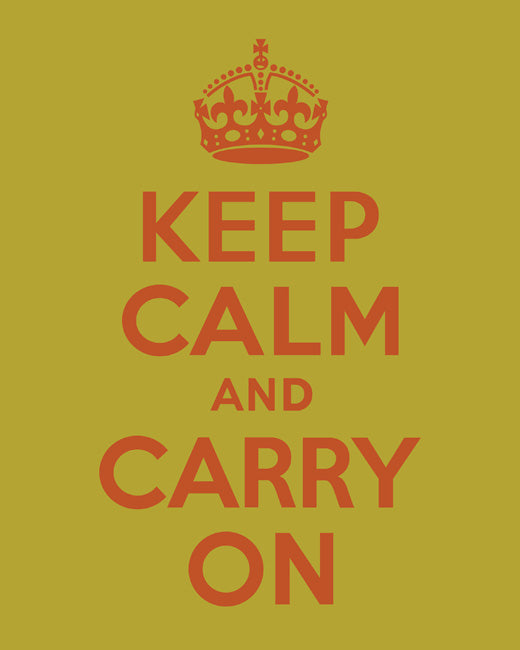 Keep Calm and Carry On, premium art print (lime)