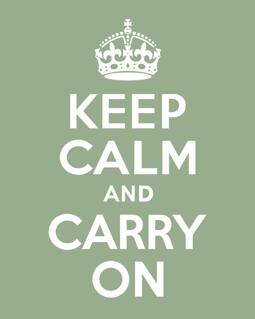 Keep Calm and Carry On, premium art print (pale green)