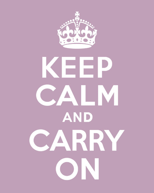 Keep Calm and Carry On, premium art print (pale violet)