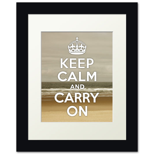 Keep Calm And Carry On, framed print (shoreside 1)