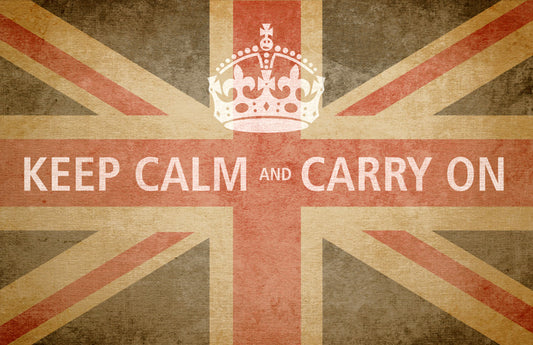Keep Calm and Carry On, premium art print (weathered british flag)
