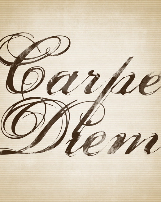 Carpe Diem, premium art print (distressed khaki)