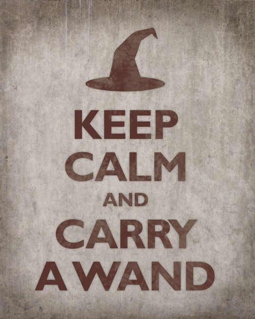 Keep Calm and Carry A Wand, premium art print (concrete)