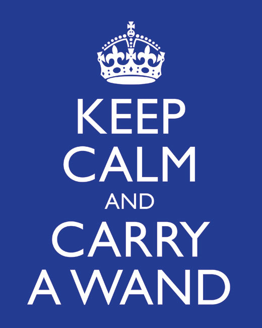 Keep Calm and Carry A Wand, premium art print (reflex blue)