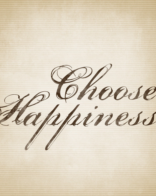 Choose Happiness, premium art print (distressed khaki)