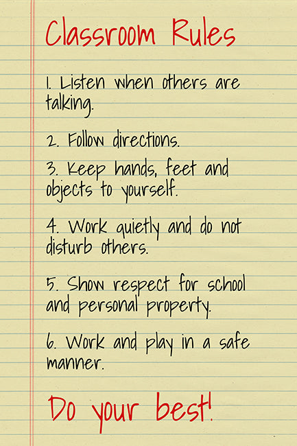 Classroom Rules, motivational classroom poster