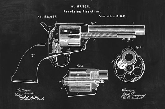 Colt Revolver Gun Patent Art Print