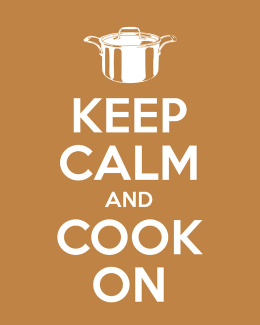 Keep Calm and Cook On, premium art print (copper)