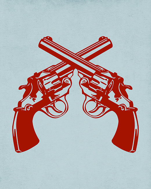 Crossed Guns, pop art print