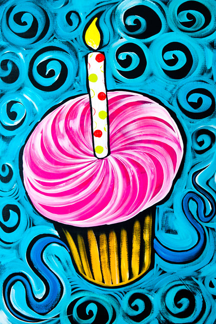 Cupcake On Blue by Ben Mann Poster Print