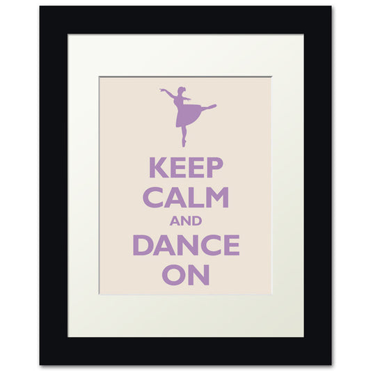 Keep Calm and Dance On, framed print (champagne)
