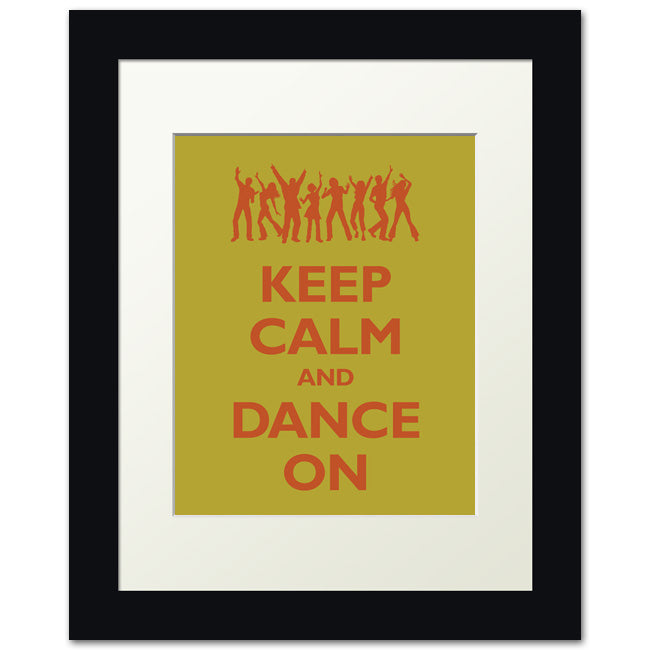 Keep Calm and Dance On, framed print (lime)
