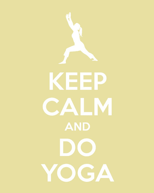 Keep Calm and Do Yoga, premium art print (chardonnay)