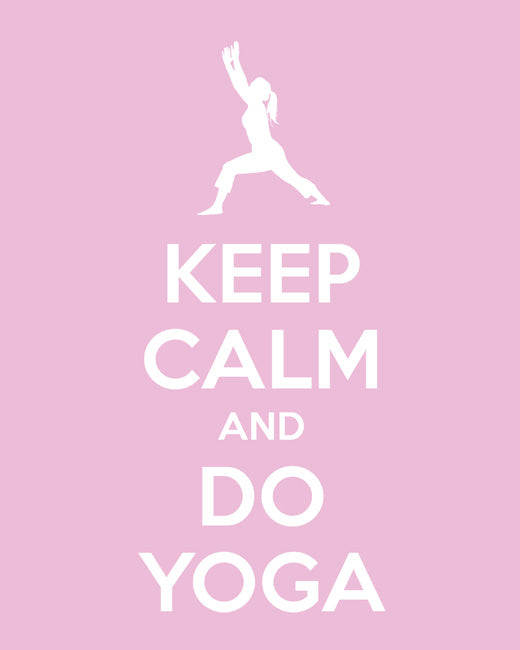 Keep Calm and Do Yoga, premium art print (light pink)