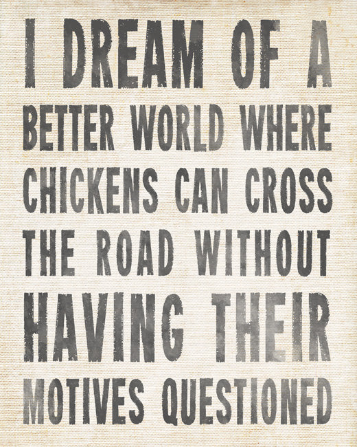 I Dream Of A Better World (antique white), removable wall decal