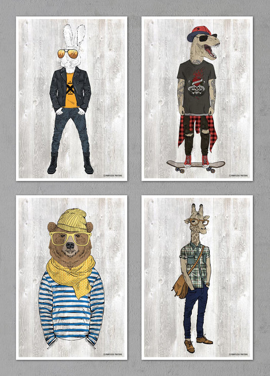 Dressed Up Animals Posters