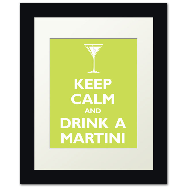 Keep Calm and Drink A Martini, framed print (citrus)