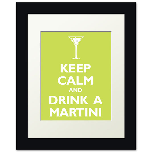 Keep Calm and Drink A Martini, framed print (citrus)
