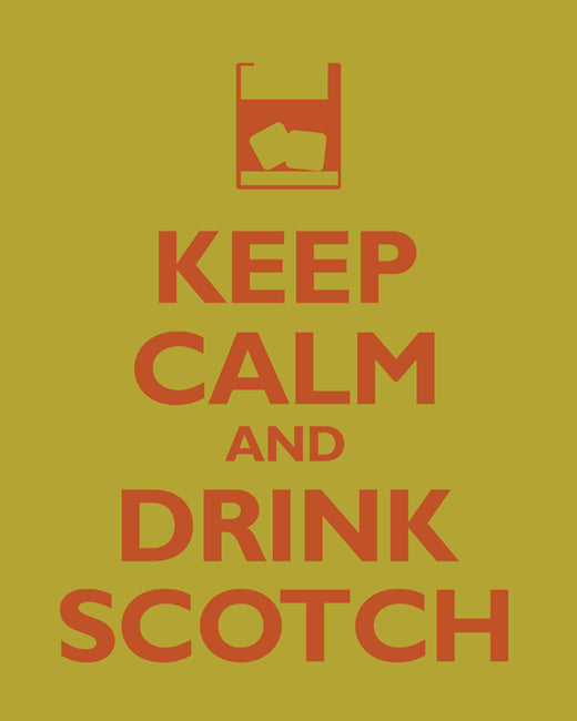 Keep Calm and Drink Scotch, premium art print (lime)